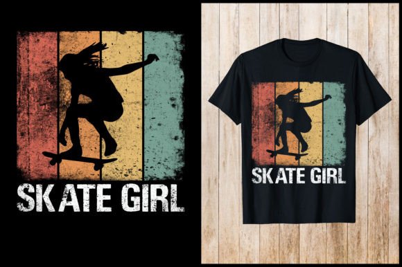 Download Skate Girl Retro T-shirt - Skate Collection