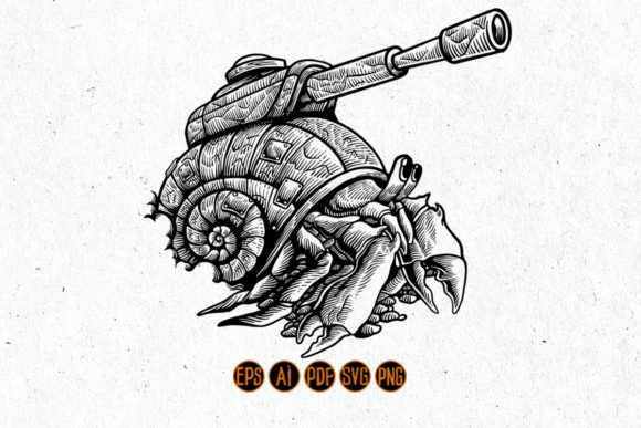 Download Handdrawn Hermit Crab Silhouette Clipart - Art Collection